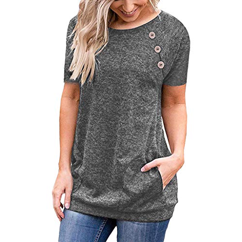 ZODOF Camisas Mujer, 2019 Blusas para Mujer Vaquera Sexy Gasa Tops Camisetas Mujer Manga Corta Sweatshirt T-Shirt