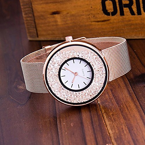 ZODOF Reloj de Pulsera de Cuarzo de Las Mujeres de Moda Reloj de Pulsera de Las Mujeres Blancas Rhinestone de Acero Inoxidable