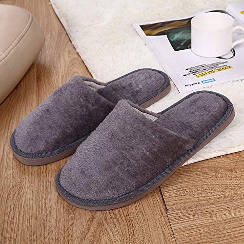 ZODOF Zapatos de Dormitorio Antideslizantes de Invierno para el hogar de Estar Cerradas Calienta Interior Casa Caliente Slippers Suave Algodón Pareja Zapatilla Zapatos Hombres
