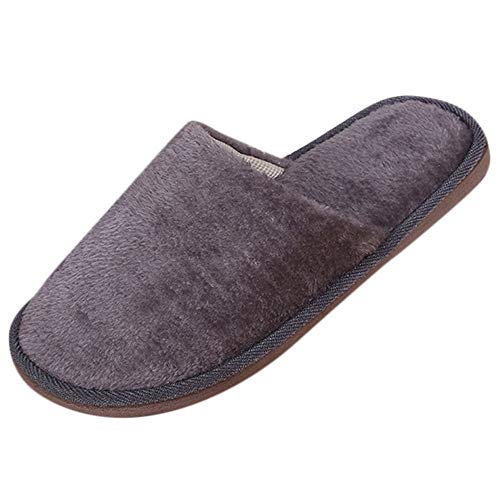 ZODOF Zapatos de Dormitorio Antideslizantes de Invierno para el hogar de Estar Cerradas Calienta Interior Casa Caliente Slippers Suave Algodón Pareja Zapatilla Zapatos Hombres