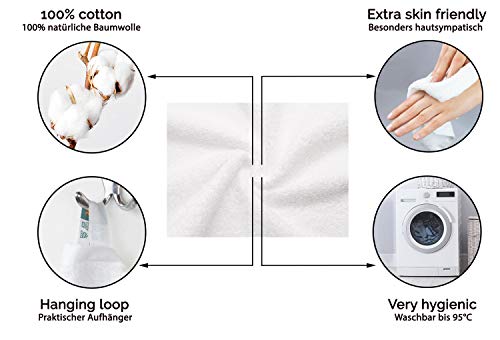 ZOLLNER 10 Toallas de tocador Blancas, 40x60 cm, algodón 100%, en Otra Medida