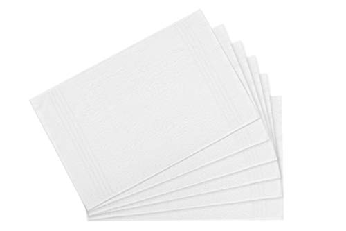 ZOLLNER 6 Toallas de tocador de Rizo Blancas, 100% algodón, 40x60 cm