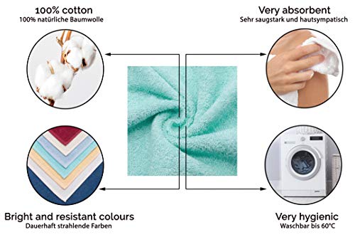 ZOLLNER Juego de Toallas de baño 6 Piezas, Verde Menta, algodón