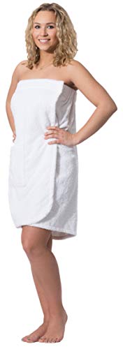 ZOLLNER Toalla Sauna para Mujer, Blanca, algodón, S-M, Otras Tallas y Colores