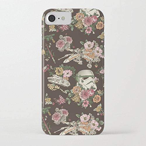 ZQ-Link Funda iPhone 7/8 Premium TPU Impresión Concha Suave Ultra Slim/Resistente a los Arañazos Flexible Bumper Phone Case Cover Protectora Caja del Teléfono - Diseño Creativo Flor Negra