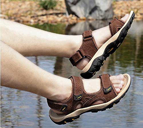 ZR1LZ Sandalias de Andar Ajustables de Ante,Deportes/Dedo del pie/Cerrado/Sandalias con/Correa/Tobillo/Playa/Agua de mar/Senderismo/Pescador