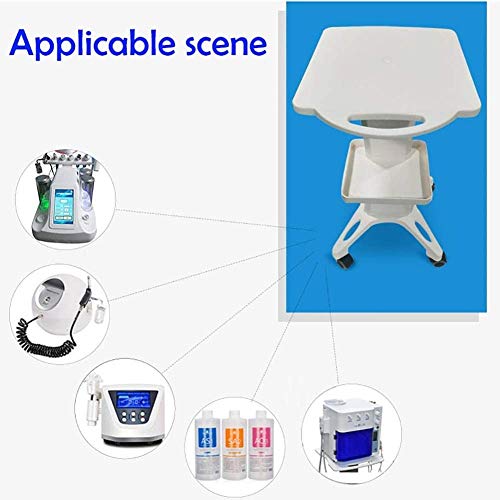 ZRABCD Carretilla Servicio Carro Salón Banco de Trabajo Móvil Limpiar,Banda Brazo Ruedas Acero Inoxidable Carretilla,por Salón de Belleza Barbería Hotel Práctico/Blanco / 42×38×72cm