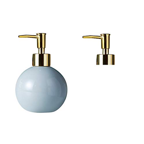 ZRJ Botellas de cerámica Redondo dispensador de jabón de la Bomba Recargable for jabón líquido casero Loción Champú Aceite de Masaje Limpiador Facial (Color : Gray)