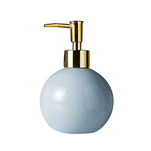 ZRJ Botellas de cerámica Redondo dispensador de jabón de la Bomba Recargable for jabón líquido casero Loción Champú Aceite de Masaje Limpiador Facial (Color : Gray)