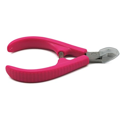 ZS Herramienta de arte de uñas profesional cutícula pinza cortadora recortadora cizalla manicura recortadora tijeras piel muerta rosa mango de plástico for morir alicates de piel tijeras de uñas infan