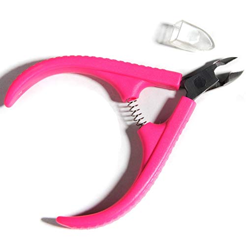 ZS Herramienta de arte de uñas profesional cutícula pinza cortadora recortadora cizalla manicura recortadora tijeras piel muerta rosa mango de plástico for morir alicates de piel tijeras de uñas infan