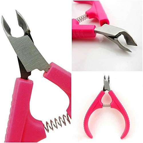 ZS Herramienta de arte de uñas profesional cutícula pinza cortadora recortadora cizalla manicura recortadora tijeras piel muerta rosa mango de plástico for morir alicates de piel tijeras de uñas infan