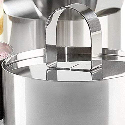 ZSWQ Aros Redondos, Juego de moldes para postres,Aros Emplatar,Molde de Pastel Acero Inoxidable Contiene 8 Anillas y 8 Alimentos pressen