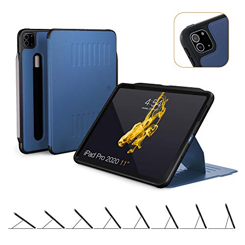 ZUGU CASE 2020 iPad Pro 2nd Gen Alpha Case w/Convenient Magnetic Stand - Thin Profile, Automatic Sleep/Wake - Navy Blue, 11 Inches