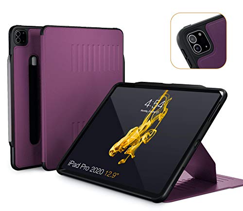 ZUGU CASE 2020 iPad Pro 4th Gen Alpha Case w/Convenient Magnetic Stand - Thin Profile, Automatic Sleep/Wake - Purple, 12.9 Inches