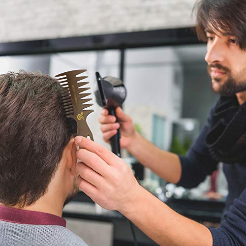 Zwini peine estilismo conjunto de 5 peine de dientes anchos anti estática peine de peluquería profesional peine conjunto para hombres niños