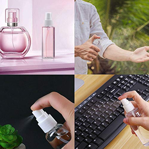 ZWOOS Transparente Bote Spray Botellas, 6 * 100ml Botes Botella de Pulverizacion Vacíos Botella Cosmetica de Viaje con 2 Embudo, para Salir, Viajar, Maquillaje Cosmético