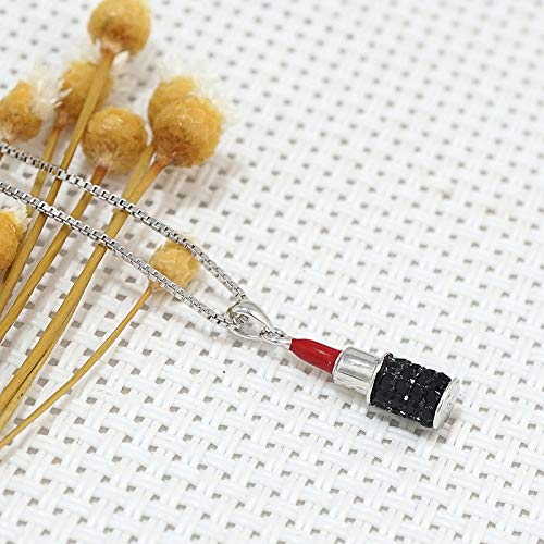 ZWP S925 Collar De Plata Esterlina Lápiz Labial Femenino Lenguaje De Labios Perfume Colgante Dulce Temperamento Cadena De Clavícula