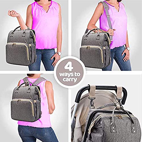 ZXLLO 3 en 1 Cuna d e Viaje Cama Portabebés Cuna Ligera Convertible Viaje Al Aire Libre Camping Camping Bolsa De Almacenamiento De Viaje Multifuncional,Verde