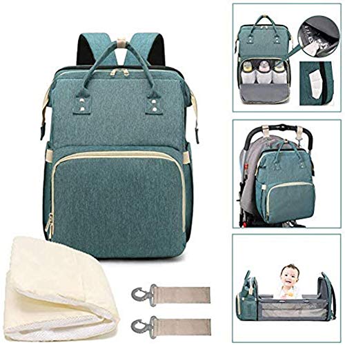 ZXLLO 3 en 1 Cuna d e Viaje Cama Portabebés Cuna Ligera Convertible Viaje Al Aire Libre Camping Camping Bolsa De Almacenamiento De Viaje Multifuncional,Verde
