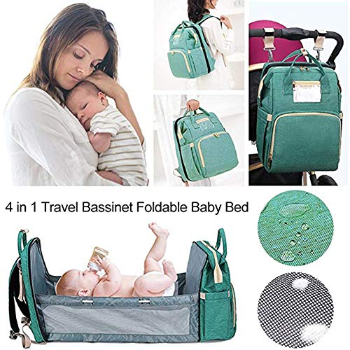 ZXLLO Cuna de Viaje para bebé Multifuncional Portabebés Cuna Ligera Convertible Viaje Al Aire Libre Camping Camping Bolsa De Almacenamiento De Viaje Multifuncional,Light Green