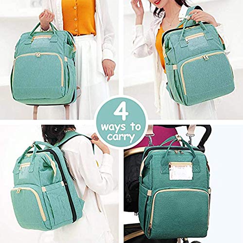 ZXLLO Cuna de Viaje para bebé Multifuncional Portabebés Cuna Ligera Convertible Viaje Al Aire Libre Camping Camping Bolsa De Almacenamiento De Viaje Multifuncional,Light Green