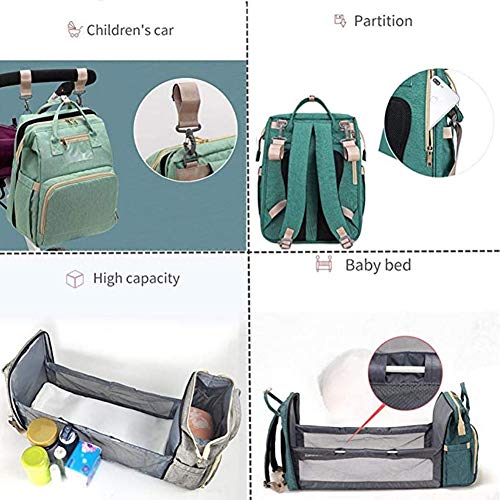 ZXLLO Cuna de Viaje para bebé Multifuncional Portabebés Cuna Ligera Convertible Viaje Al Aire Libre Camping Camping Bolsa De Almacenamiento De Viaje Multifuncional,Light Green