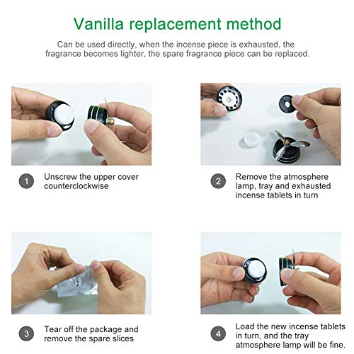 Zxwzzz Olor Mini LED del Coche ambientador de Aire Acondicionado aleación Auto Vent Enchufe del Perfume Fresco Clip aromaterapia Fragancia Ambiente Luz (Color : 5 pcs Fragrant Sheet)