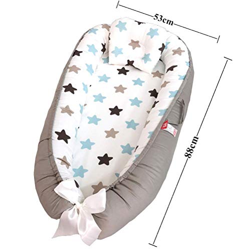 ZYEZI Cuna Portátil, Cómoda Almohada Para Dormir Suave Almohada De Viaje 100% Algodón Envoltura Envoltura Para Bebés Recién Nacidos