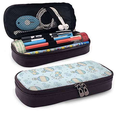 ZYWL Oficina y papelería Bolígrafos, lápices y útiles de escritura Estuches Donut Leather Pencil Case with Zipper,8 X 3.5 X 1.5 Inch Microfiber Pu Leather Stationery Art Supplies College Office Pencil