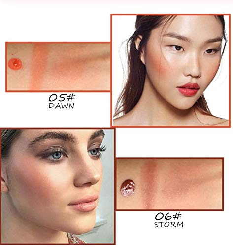 ZYYIN Rubor en Crema de Gel para mejillas Brillantes, Rubor líquido Impermeable de Aspecto Natural y Transpirable, Colorete en Crema para Rubor de Larga duración para niña (04)