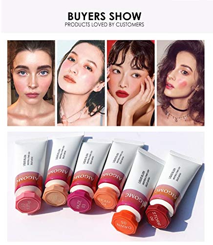 ZYYIN Rubor en Crema de Gel para mejillas Brillantes, Rubor líquido Impermeable de Aspecto Natural y Transpirable, Colorete en Crema para Rubor de Larga duración para niña (04)