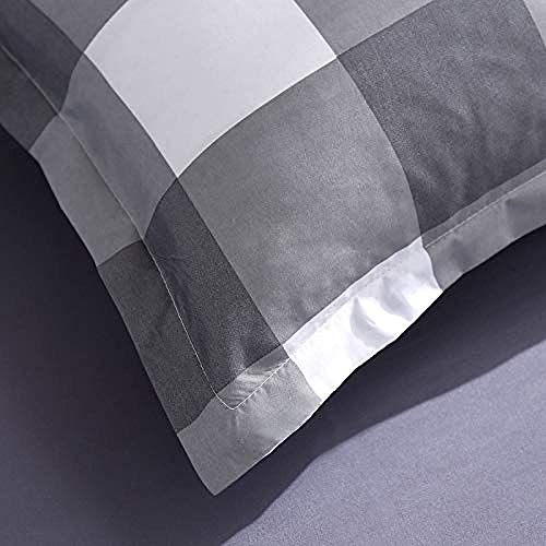 zzkds Juego de Cama con Funda nórdica, diseño de patrón a Cuadros de Moda, Juego de Funda nórdica de Microfibra y Funda B Cama 135-180x220cm