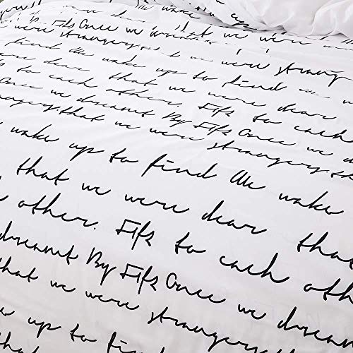 zzkds Juego de Cama Juego de Cama Doble 3 Piezas, Juego de Funda nórdica Serie Love Letter, impresión de Microfibra de poliéster código Postal Cuidado simple200*200cm