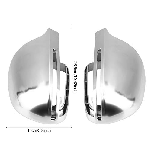 1 par de carcasas de espejo lateral A4 B8 para automóviles, cubiertas de espejos retrovisores Protección de la carcasa del espejo cromado