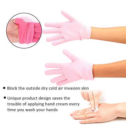 1 par de guantes de spa, guantes de gel, mascarilla hidratante para manos secas, mascarilla de mano, guantes de spa, guantes hidratantes