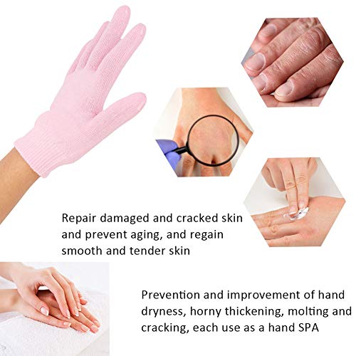 1 par de guantes de spa, guantes de gel, mascarilla hidratante para manos secas, mascarilla de mano, guantes de spa, guantes hidratantes