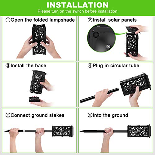 【1-Piezas】 Lámparas Solares para Jardín IP65-impermeable Seguridad Luces Exterior Jardin Lámpara Solar Jardín Luz Diseño Plegable Luz Solar de Césped para Decorativa Camino Jardín Terraza Céspe