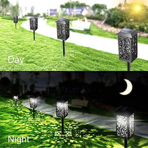 【1-Piezas】 Lámparas Solares para Jardín IP65-impermeable Seguridad Luces Exterior Jardin Lámpara Solar Jardín Luz Diseño Plegable Luz Solar de Césped para Decorativa Camino Jardín Terraza Céspe