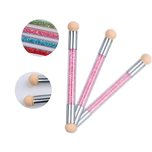 1 unid Cepillo de Uñas Esponja Cepillo Pinceles para decoración artística de uñas, esponjas artísticas lápiz de sombreado con doble punta con 4 Cabezas de Repuesto