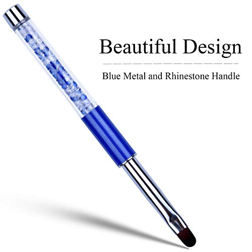 1 Unid Oval UV Gel Nail Brush Rhinestone Mango Profesional Nail Art Tools Tamaño 8