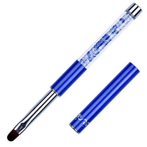 1 Unid Oval UV Gel Nail Brush Rhinestone Mango Profesional Nail Art Tools Tamaño 8