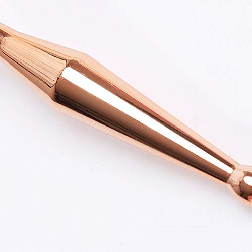 1 UNID Pro Oval Pincel de maquillaje Dientes Elite ovalada Pinceles de maquillaje polvo Fundación Contour con funda caja almacén en Reino Unido (Gold)