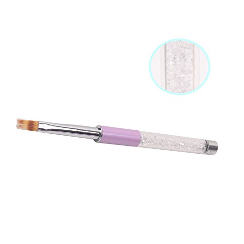 1 Unid UV Gel Cepillo de Uñas Con Mango de diamantes de Imitación de Pelo de Nylon Cepillo Ombre Pro Nail Art Tools 4 #