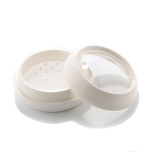1 Unids 30ML 1OZ Vacío Recambio Polvo Circular Soplo Caja Maquillaje Portacontenedor Titular de Contenedores Estuche Ideal para Polvo Suelto Colorete Acabado de Almacenamiento de Polvo (Blanco)