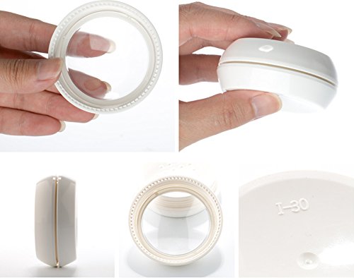 1 Unids 30ML 1OZ Vacío Recambio Polvo Circular Soplo Caja Maquillaje Portacontenedor Titular de Contenedores Estuche Ideal para Polvo Suelto Colorete Acabado de Almacenamiento de Polvo (Blanco)