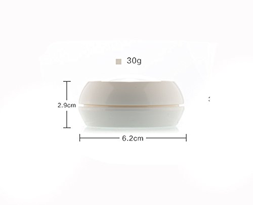 1 Unids 30ML 1OZ Vacío Recambio Polvo Circular Soplo Caja Maquillaje Portacontenedor Titular de Contenedores Estuche Ideal para Polvo Suelto Colorete Acabado de Almacenamiento de Polvo (Blanco)