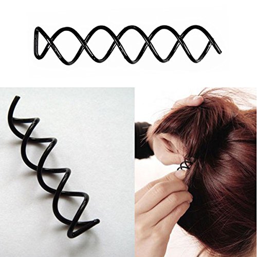 10 espirales portátiles de metal para el pelo de la marca Pixnor, color negro