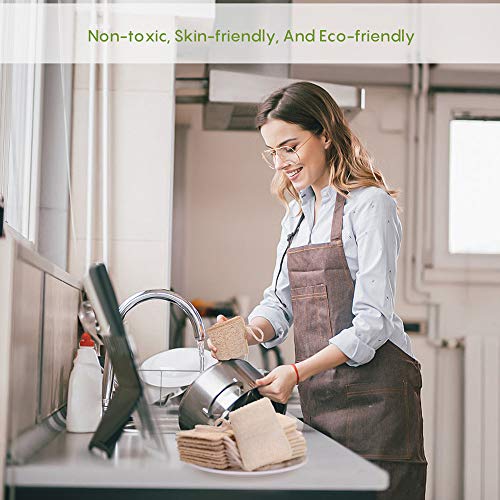 10 Piezas Loofah Esponja, Loofah Para Lavar Platos, Natural Esponja Estropajo, para Cocina, Biodegradable, Cero Residuos(7*11 cm)