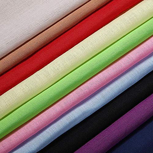 10 Piezas Telas de Algodón Sólido de 20 x 20 Pulgadas Patchwork de Tela Multicolor Paquete de Cuadros Mixtos de Algodón Tela de Acolchado Artesanal de Bricolaje para Manualidad Bricolaje